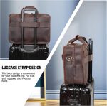 Men's Full Grain Leather Briefcase Large 17 Inch Business Travel Laptop Messenger Bag Tote with YKK Metal Zippers - Image 5